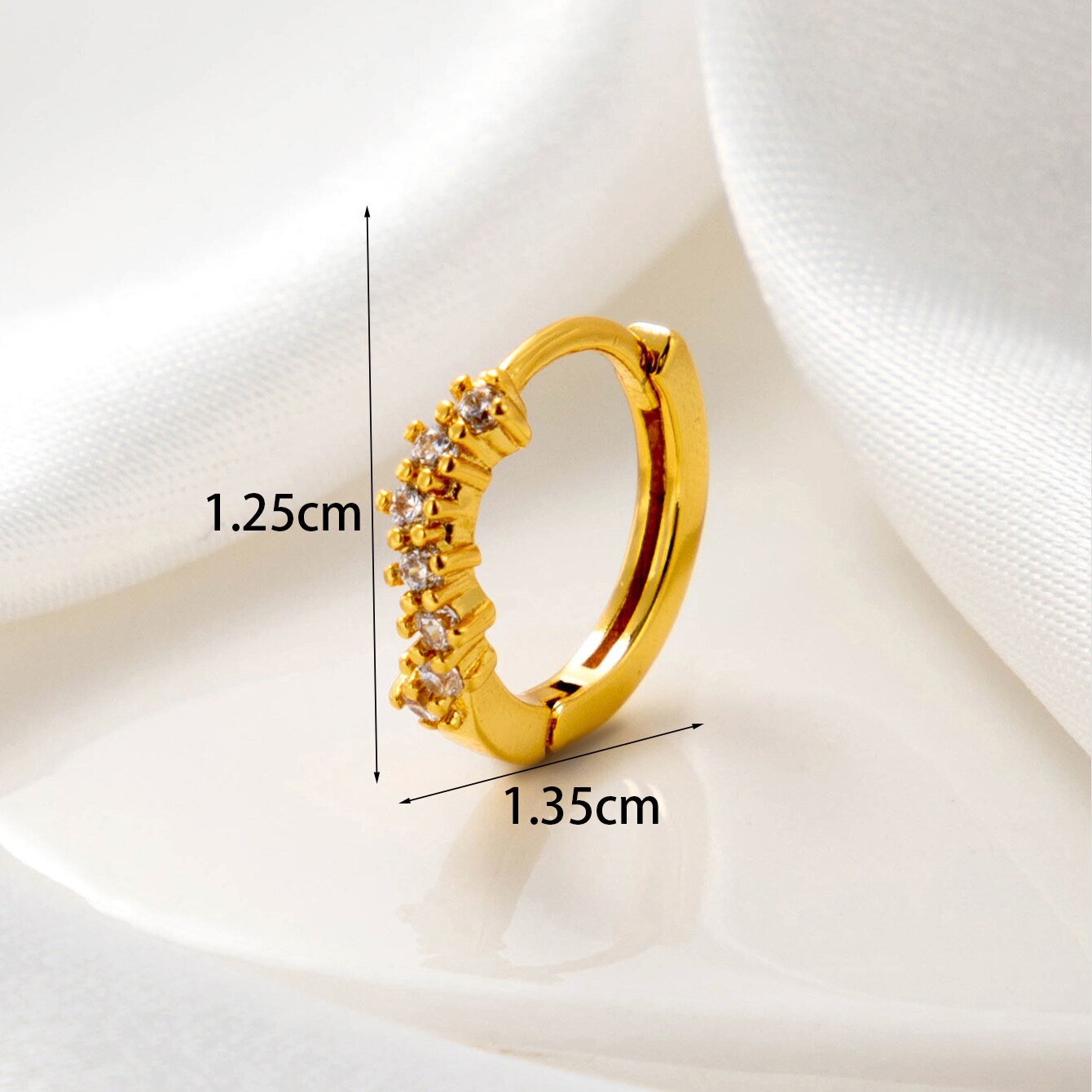 1 Piece Simple Series Copper 18K Gold Plated Material Zircon Women's Hoop Earrings h5 